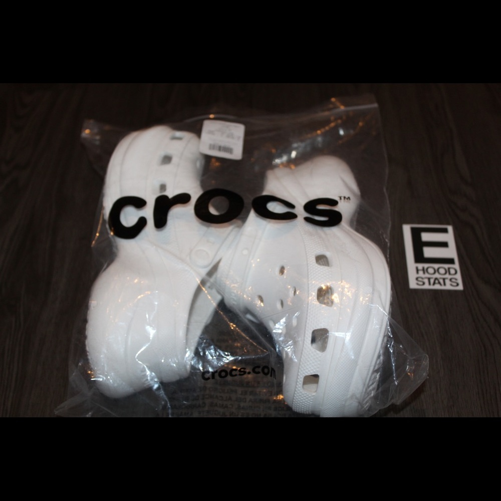 ❌S⭕️LD❌Classic Bae White Platform Crocs Clog Womens Size 8 - Picture 14 of 14